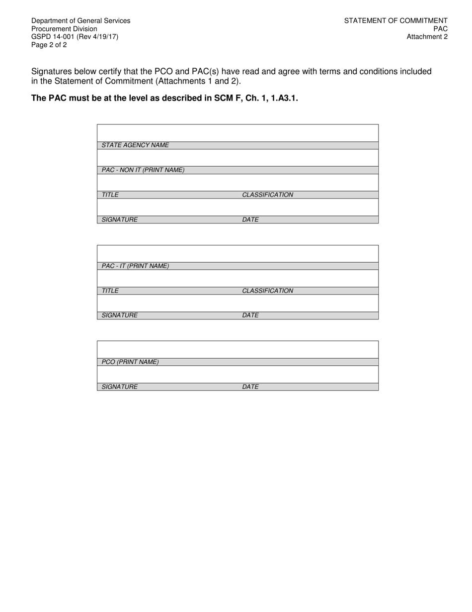 Form DGS PD14-001 Purchasing Authority Change Request (Pacr) - California, Page 6