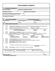 Form DGS PD300 Procurement Summary - California