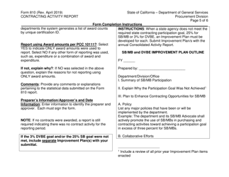 Form DGS PD810 Contracting Activity Report - California, Page 6