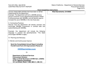 Form DGS PD810 Contracting Activity Report - California, Page 7