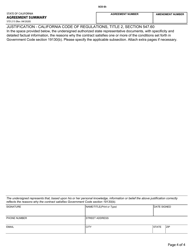 Form STD215 Agreement Summary - California, Page 4