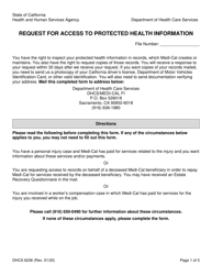 Form DHCS6236 Request for Access to Protected Health Information - California
