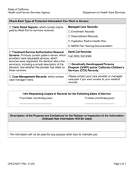 Form DHCS6247 &quot;Authorization for Release of Protected Health Information to Third Parties&quot; - California, Page 3