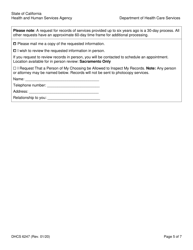 Form DHCS6247 &quot;Authorization for Release of Protected Health Information to Third Parties&quot; - California, Page 5