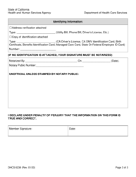 Form DHCS6238 Request to Amend Protected Health Information - California, Page 3