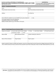 Document preview: Form OBEO-0009 Disadvantaged Business Enterprise Complaint Form - California