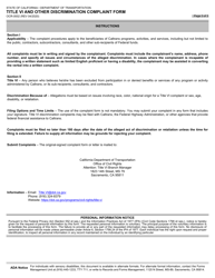 Form OCR-0002 Title VI and Other Discrimination Complaint Form - California, Page 3