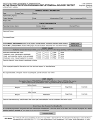 Form LAPG22-T Active Transportation Program Completion/Final Delivery Report - California, Page 2