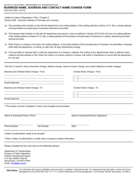 Document preview: Form ODA-0024 Business Name, Address and Contact Name Change Form - California