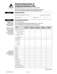 Form PERS01M0050DMC Physical Requirements of Position/Occupational Title - California
