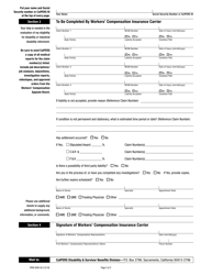 Form PERS-BSD-92 &quot;Workers' Compensation Carrier Request&quot; - California, Page 2