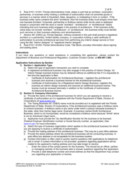 Form DBPR AR5 Application for Certificate of Authorization Architectural Business - Florida, Page 2
