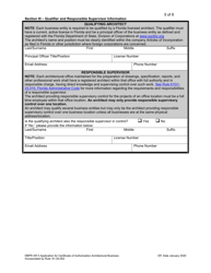 Form DBPR AR5 Application for Certificate of Authorization Architectural Business - Florida, Page 5