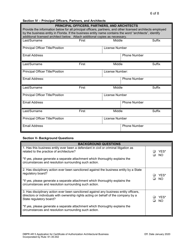 Form DBPR AR5 Application for Certificate of Authorization Architectural Business - Florida, Page 6