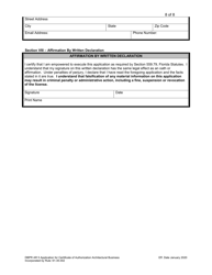 Form DBPR AR5 Application for Certificate of Authorization Architectural Business - Florida, Page 8