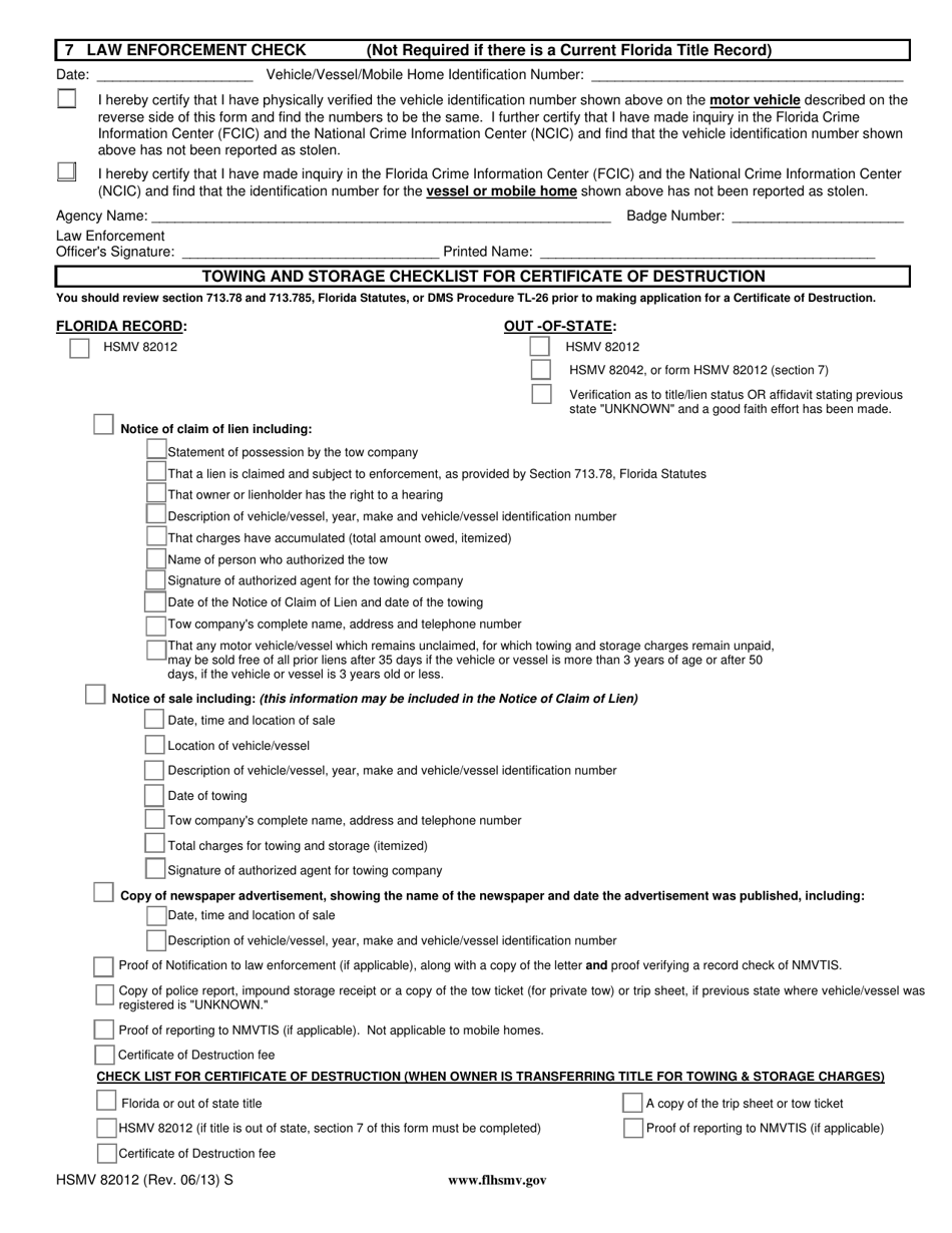 Form HSMV81012 - Fill Out, Sign Online and Download Fillable PDF ...