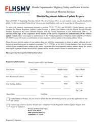 Document preview: Florida Registrant Address Update Request - Florida