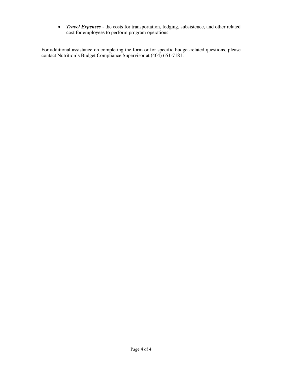 Instructions for Summer Food Service Program (Sfsp) Annual Year End Reconciliation Form - Georgia (United States), Page 4