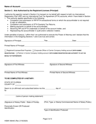 Form HSMV96440 Power of Attorney (Poa) and Affidavit of Authorized Agent - Florida, Page 2