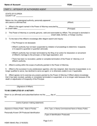 Form HSMV96440 Power of Attorney (Poa) and Affidavit of Authorized Agent - Florida, Page 3