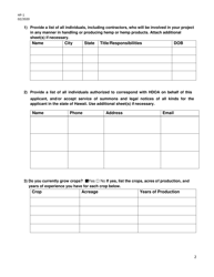 Form HP-1 &quot;Industrial Hemp Pilot Program Application&quot; - Hawaii, Page 2