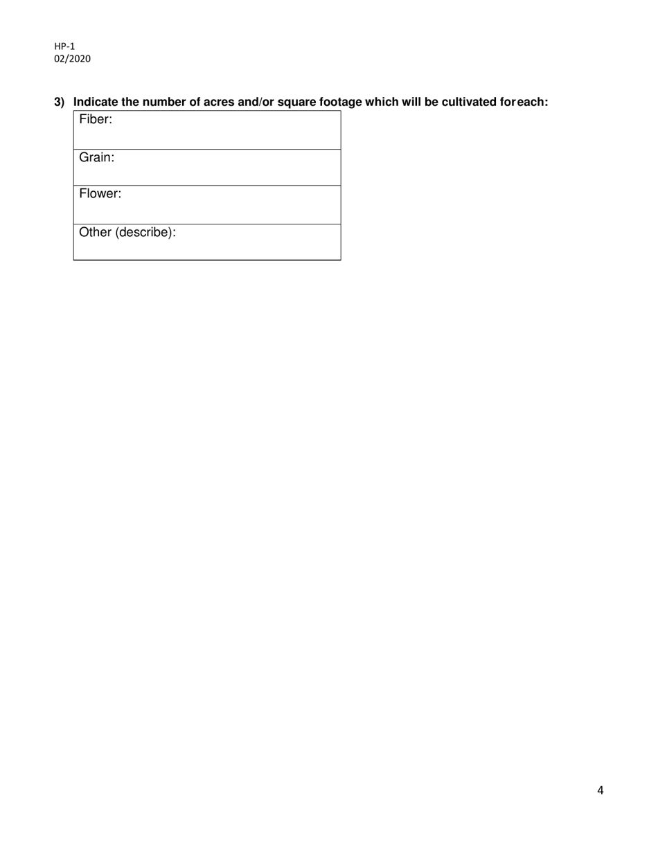 Form HP-1 Industrial Hemp Pilot Program Application - Hawaii, Page 4