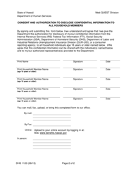Form DHS1120 Consent and Authorization to Disclose Confidential Information Form - Hawaii, Page 2
