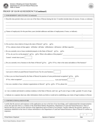 Application for Proof of Hawaii Residency - Hawaii, Page 2