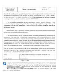 Form 1F-P-751 Notice of Hearing - Hawaii, Page 2