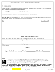 Form 3DC02 Declaration Regarding Attorneys&#039; Fees and Costs; Exhibits - Hawaii, Page 2