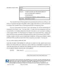 Form 5C-P-350 Amended Notice of Hearing for Petition for a One-Year Gun Violence Protective Order - Hawaii, Page 2