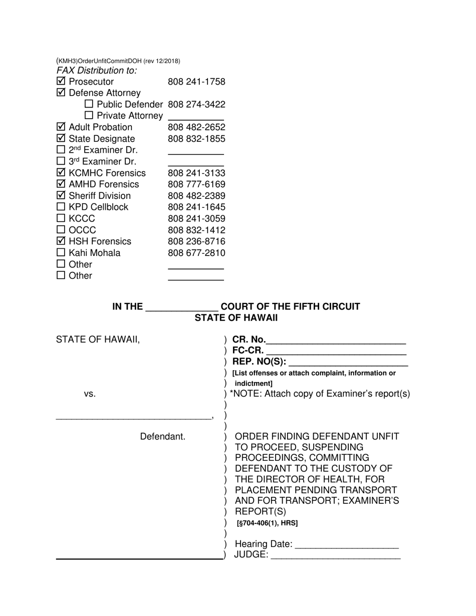 Form KMH-3 - Fill Out, Sign Online and Download Printable PDF, Hawaii ...