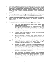 Form KMH-3A Order Granting Release on Conditions After Commitment and Stipulation of Parties; Release Conditions; Examiner&#039;s Report(S) - Hawaii, Page 4