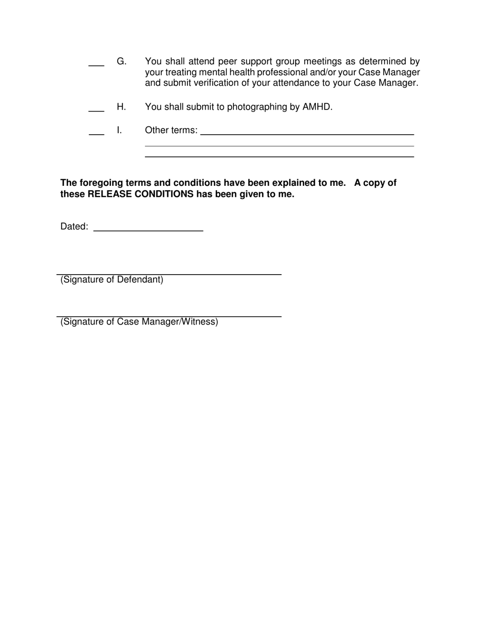 Form KMH-4 Order Finding Defendant Unfit to Proceed, Suspending Proceedings, and Releasing Defendant on Conditions - Hawaii, Page 6