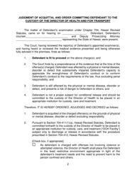 Form KMH-6 Judgment of Acquittal and Order Committing Defendant to the Custody of the Director of Health and for Transport - Hawaii, Page 2