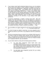 Form KMH-7 Judgment of Acquittal and Order of Conditional Release, Conditions of Release - Hawaii, Page 5