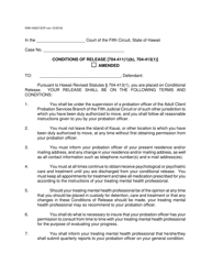 Form KMH-9 Order Granting Director of Health Application for Conditional Release or Discharge - Hawaii, Page 4