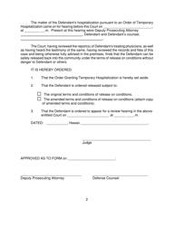 Form KMH-12D Order Terminating Temporary Hospitalization (Release on Conditions) - Hawaii, Page 2