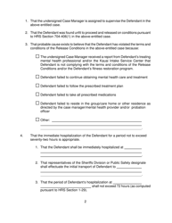 Form KMH-11A Probation Officer&#039;s Findings of Non-compliance and Order of Temporary Hospitalization and Transport of Defendant 704-406(1) and (2) - Hawaii, Page 2