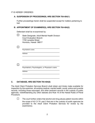 Form KMH-4A Order for Re-examination of Defendant as to Fitness to Proceed - Hawaii, Page 2