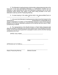 Form KMH-15 Order Revoking Conditional Release, Committing Defendant to the Custody of the Director of Health - Hawaii, Page 3