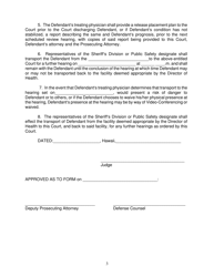 Form KMH-16 Order Revoking Conditional Release After Temporary Hospitalization Hearing, Committing Defendant to the Custody of the Director of Health - Hawaii, Page 3