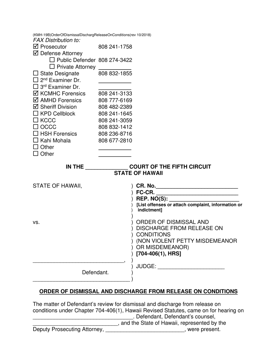 Form KMH19B Fill Out, Sign Online and Download Printable PDF, Hawaii
