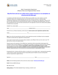 Document preview: Form ITD3119 Affidavit of Non-use of Registered Motor Vehicle - Idaho