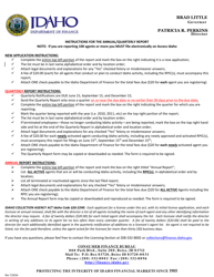 Collection Agency Quarterly Notification of Agents Form - Idaho