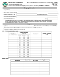Form RCPERF &quot;Rock Crusher Portable Equipment Relocation Form (Rcperf)&quot; - Idaho