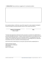 State Administrative Complaint - Idaho, Page 3