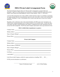 Isda Private Label Arrangement Form - Idaho