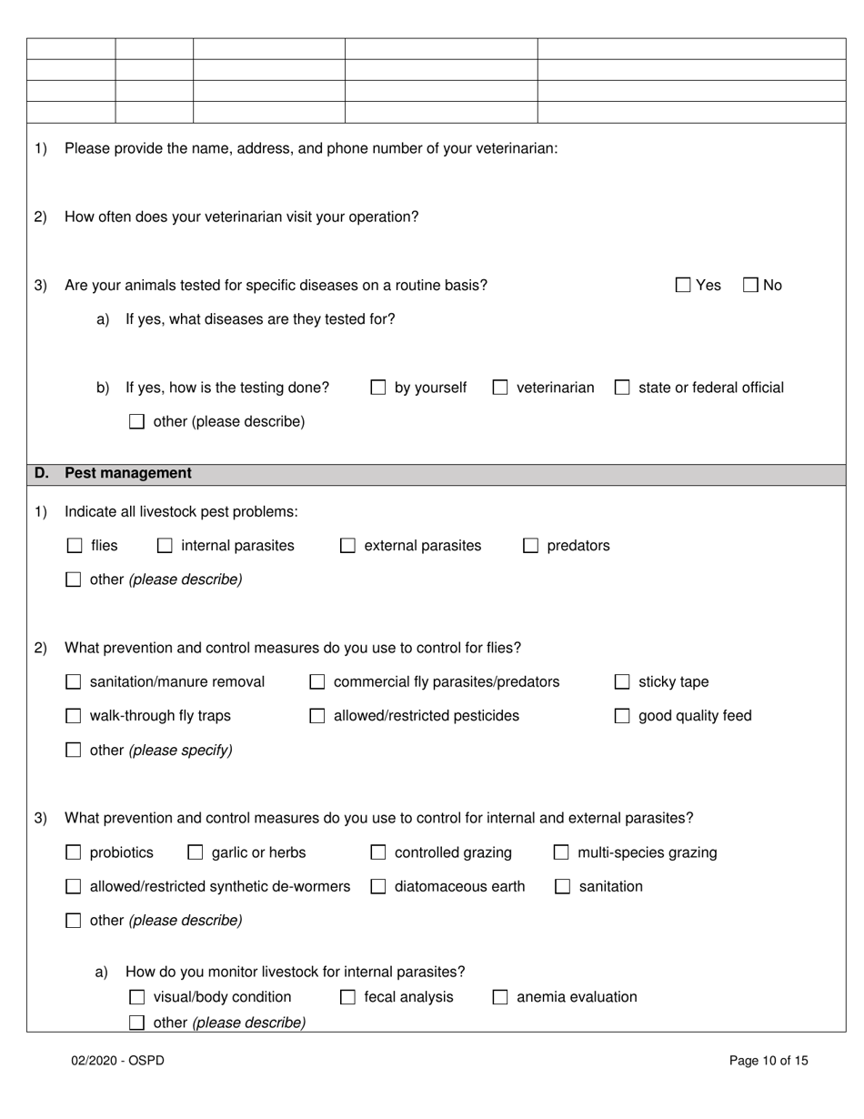 Organic System Plan for Dairy - Idaho, Page 10
