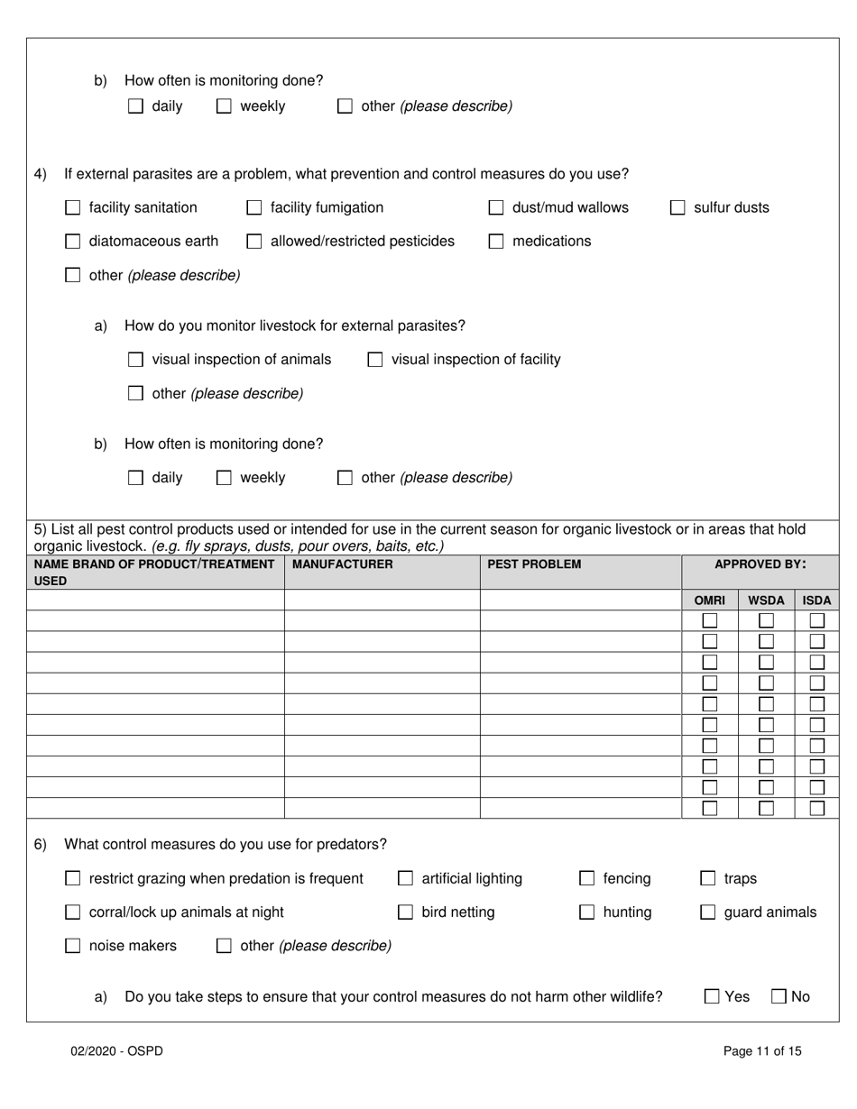 Organic System Plan for Dairy - Idaho, Page 11